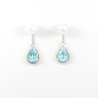 K18WG アコヤパールピアス