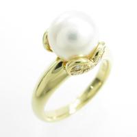 750YG ハート アコヤパールリング20％引き