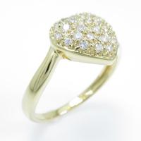 18KYG ハート×パヴェ ダイヤモンドリング