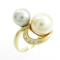 K18YG アコヤパールリング