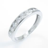 【リメイク】K18WG ハーフエタニティ ダイヤモンドリング