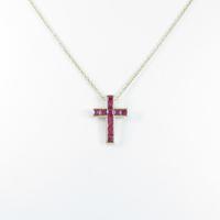 ティファニー クロス ルビーネックレス