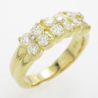 750YG フラワー ダイヤモンドリング