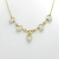 750YG／750WG フラワー ダイヤモンドネックレス