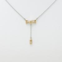 K18PG／PT リボン ダイヤモンドネックレス