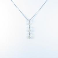 K18WG スリーストーン ダイヤモンドネックレス20％引き