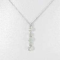 K18WG スリーストーン ダイヤモンドネックレス