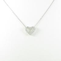 K18WG ハート ダイヤモンドネックレス