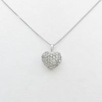 K18WG ハート ダイヤモンドネックレス30％引き