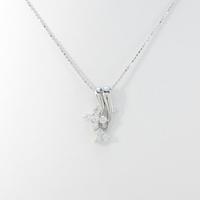 K18WG／750WG 2WAY フラワー ダイヤモンドネックレス