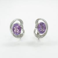 K18WG／K14WG アメジストイヤリング