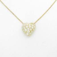 K18YG ハート ダイヤモンドネックレス