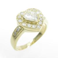 K18YG ハート ダイヤモンドリング20％引き