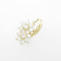 K18YG フラワー ダイヤモンドペンダント