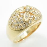 K18YG フラワー ダイヤモンドリング10％引き