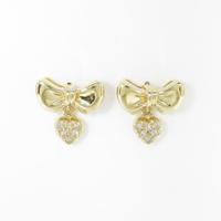 K18YG リボン×ハート ダイヤモンドピアス10％引き