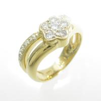 K18YG／K18WG フラワー ダイヤモンドリング