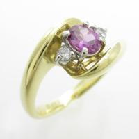 K18YG／PT ガーネットリング