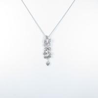 PT／K18WG フラワー ダイヤモンドネックレス