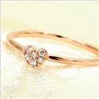 【送料無料】Jeunefille-ジュヌフィーユ-K10ピンクゴールドダイヤモンドハートリング