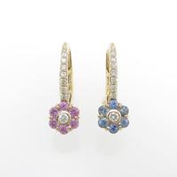 ポンテヴェキオ フラワー サファイヤピアス