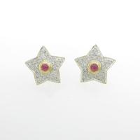 K18YG／K18WG スター ルビーピアス