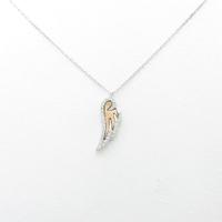 750PG／K18WG フェザー ダイヤモンドネックレス