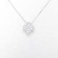 K18WG クローバー ダイヤモンドネックレス