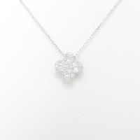 K18WG クローバー ダイヤモンドネックレス