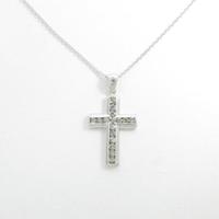 K18WG クロス ダイヤモンドネックレス30％引き