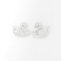 K18WG スワン ダイヤモンドピアス