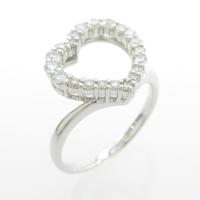 K18WG ハート ダイヤモンドリング