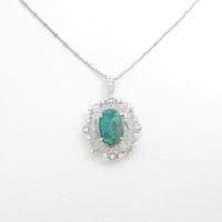 K18WG ブラックオパールネックレス20％引き