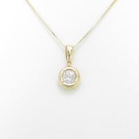 K18YG ソリティア ダイヤモンドネックレス