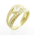 K18YG ダイヤモンドリング 0．506ct・LY・SI1・ペアシェイプ