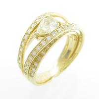 K18YG ダイヤモンドリング 0．506ct・LY・SI1・ペアシェイプ