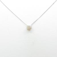 K18WG／K10WG ソリティア ダイヤモンドネックレス