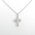 K18WG クロス ダイヤモンドネックレス