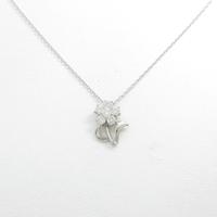 K18WG フラワー ダイヤモンドネックレス