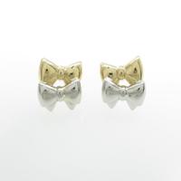 K18YG／PT リボン ピアス