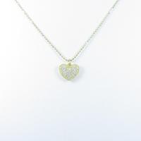 K18YG ハート ダイヤモンドネックレス