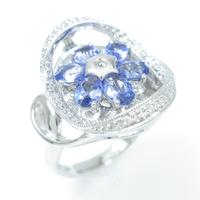 750WG フラワー タンザナイトリング10％引き