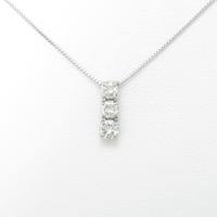 K18WG スリーストーン ダイヤモンドネックレス