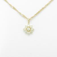 K18YG フラワー ダイヤモンドネックレス
