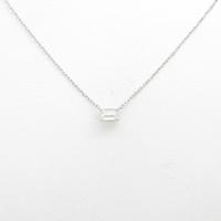 プラチナダイヤモンドネックレス 0．365ct・J・SI2・エメラルドカット