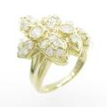 K18YG フラワー ダイヤモンドリング