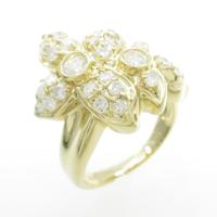 K18YG フラワー ダイヤモンドリング