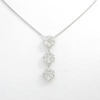 K18WG フラワー ダイヤモンドネックレス