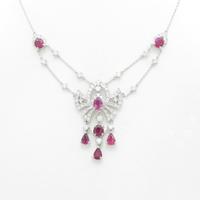 K18WG ルビーネックレス