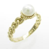 K18YG アコヤパールリング